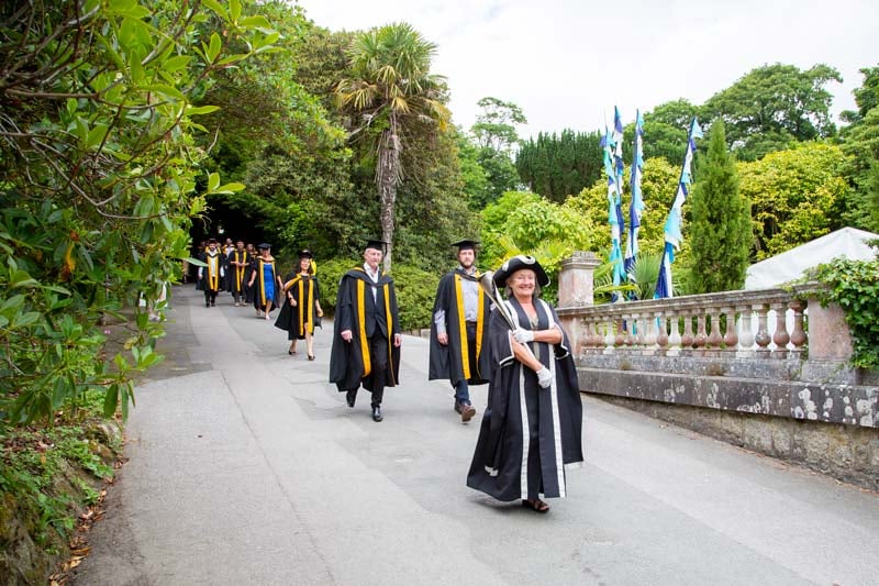 Falmouth graduates walking